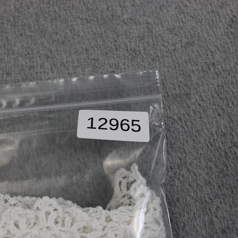 Vintage Handmade Tablecloth 68x45 Large Crochet Lace Scallop Edge Cottage READ